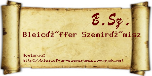 Bleicöffer Szemirámisz névjegykártya